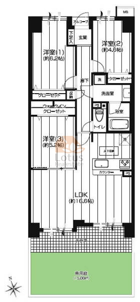ファミール梅島102間取図
