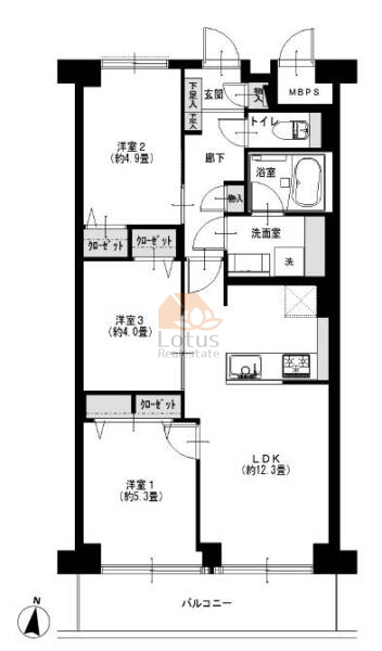 ニューライフマンション木場314間取図
