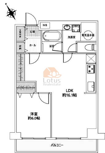 南大井アーバンハイツ305間取（1LDK）