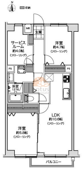 レジデンスアゼリア中村橋305間取図