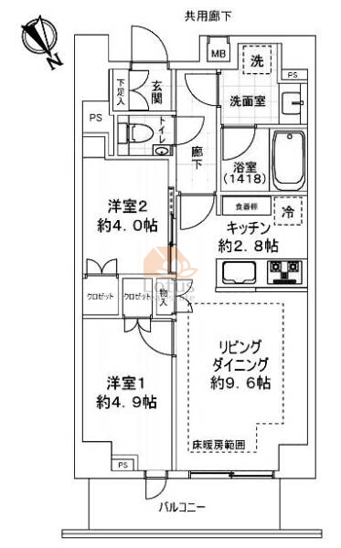 オープンレジデンシア目白フロントコート409間取図