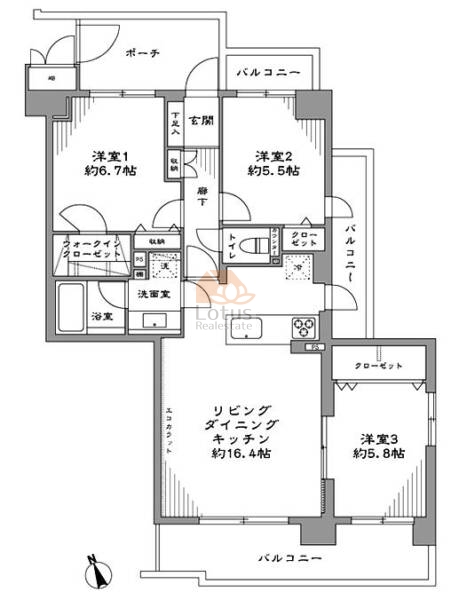 クレストコート杉並宮前204間取図