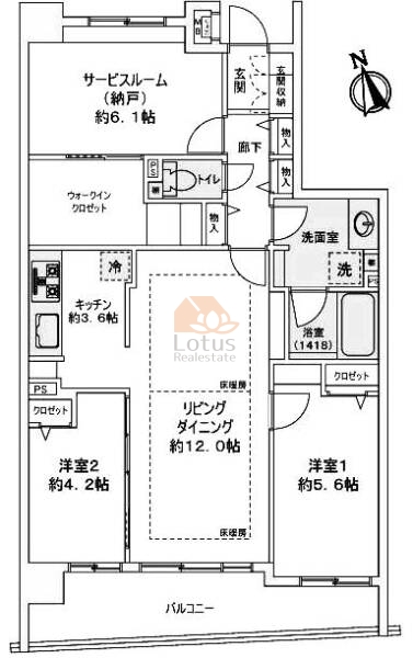 クレストフォルム南砂仙台堀川公園204間取図