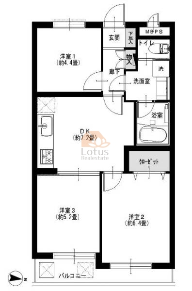 ライオンズマンション西永福206間取図