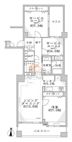藤和高輪ホームズ203間取図