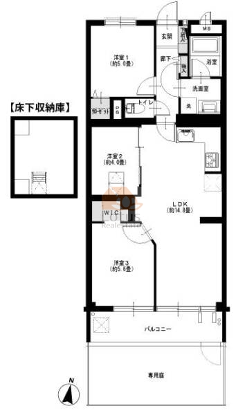 ライオンズガーデン富士見台106間取図