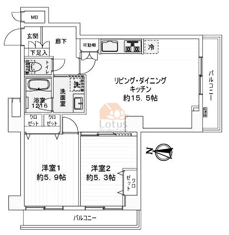 ライオンズマンション錦糸町第5305間取図