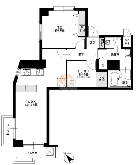 ワコー王子マンション608間取図