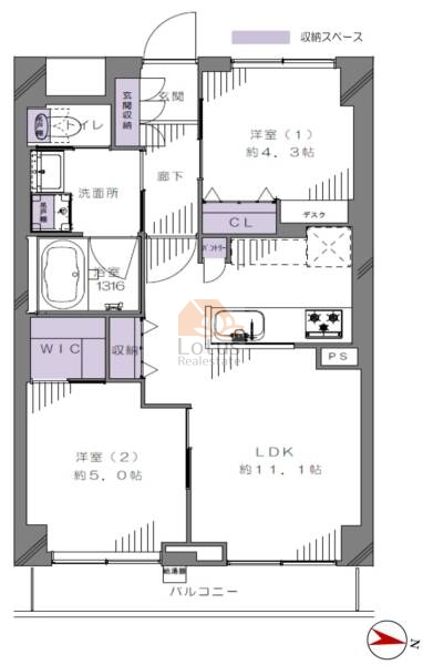 ライオンズパレス浅草802間取図