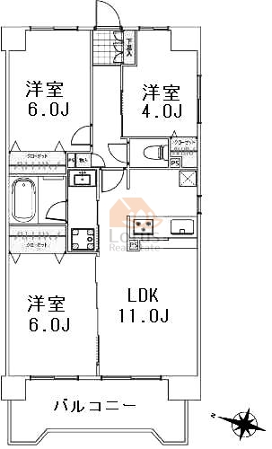 朝日パリオ鐘ヶ淵505間取図