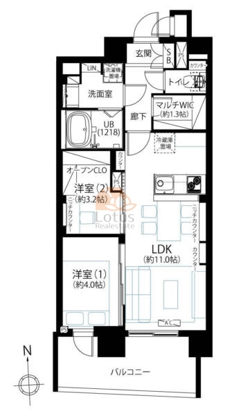 プレミアム三ノ輪1201間取図