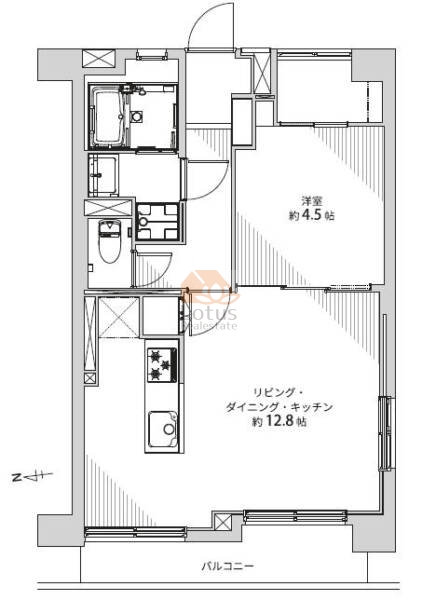 北千住コーポ701間取図