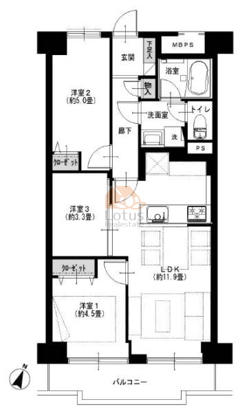 東十条グリーンハイツ707間取図