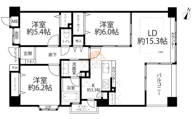 ノーブル猿江恩賜公園イースト204間取図