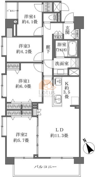 グランディ南砂401間取図