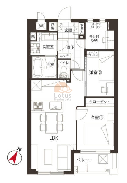 コンフィール日本橋アクアシティ702間取図