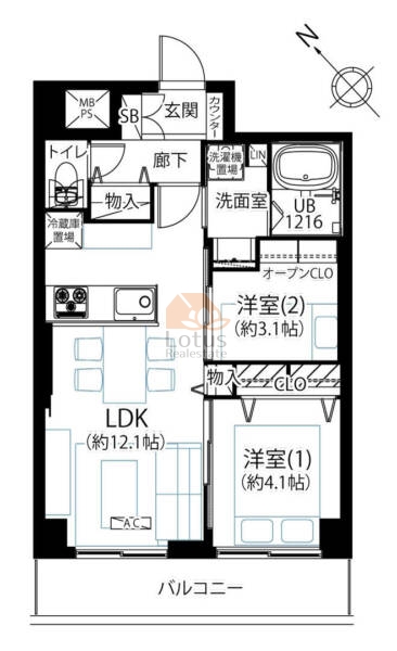 藤和曳舟コープ702間取図
