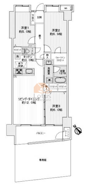 ピアコート町屋コルディアル103間取図