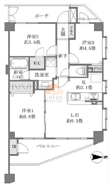 レーベンハイム西小岩ロイヤルガーデン612間取図