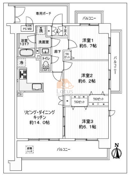 ライオンズガーデン錦糸町213間取図