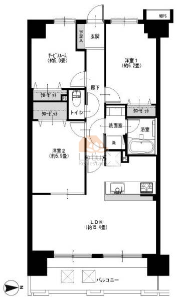 ライオンズステージキャピタルイースト814間取図