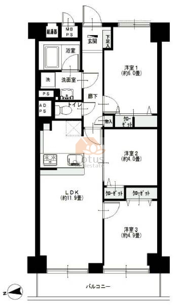 宇喜田カメリア820間取図