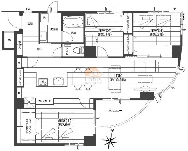 ジェイステージ千歳台304間取図