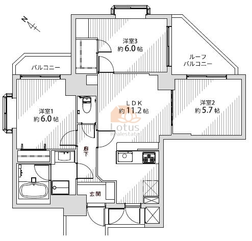 レクセルマンション南砂町205間取図