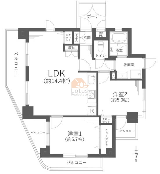 ライオンズマンション綾瀬青葉公園505間取図