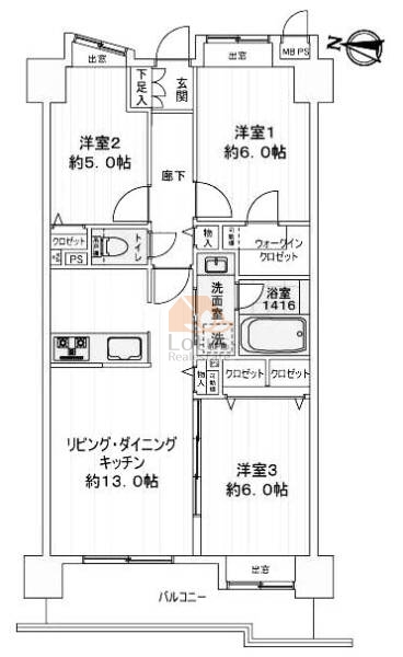 ライオンズガーデンテラス竹の塚402間取図