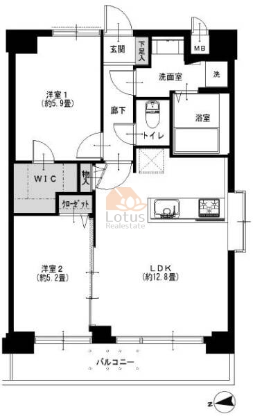 モリス御徒町1102間取図