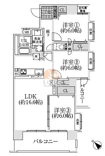 日神パレステージ王子神谷ウエストウイング503間取図