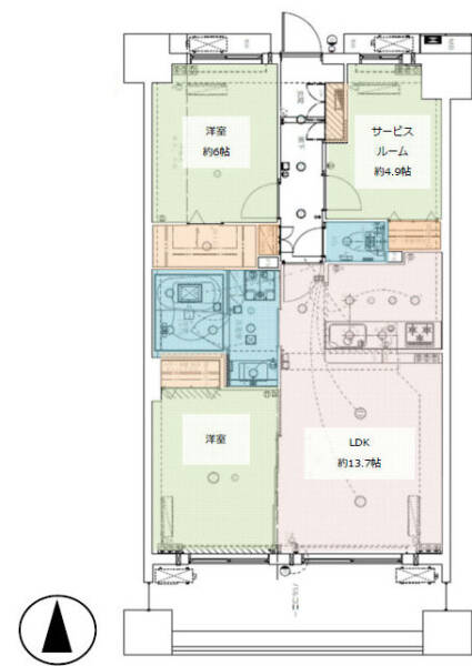 葛西駅前グリーンホームズ３間取図