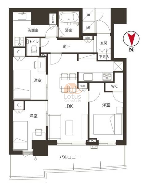 パークタワー晴海3513間取図