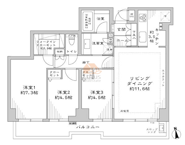 パークホームズ中野哲学堂101間取図