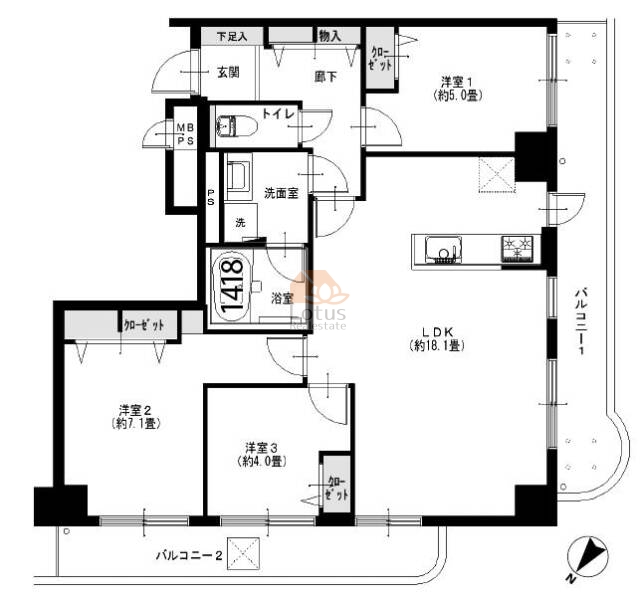 フロール巣鴨1103間取図