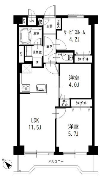 池ノ上グロリアハイツ305間取図
