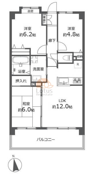 ライオンズガーデン梅島704間取図