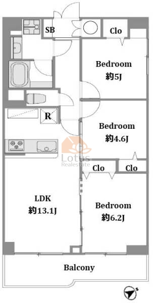 田端スカイハイツ447間取図