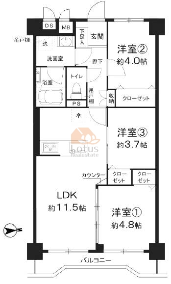 エクセレンス業平506間取（3DK）