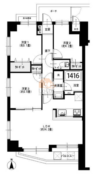 日神パレステージ光が丘403間取図