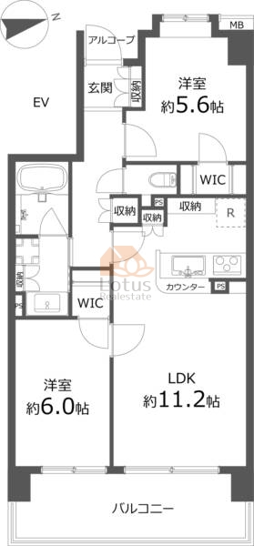 大泉学園ノーブルスクエア302間取図