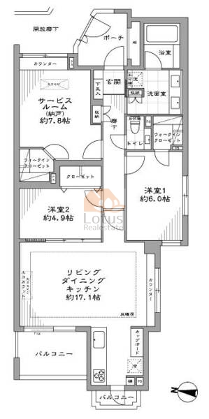 ファミールグラン小日向102間取図