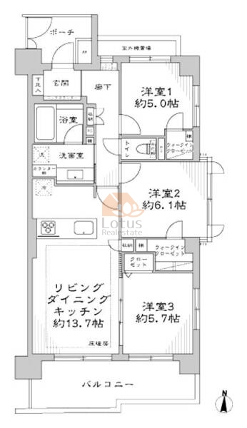 ネバーランド大島404間取図