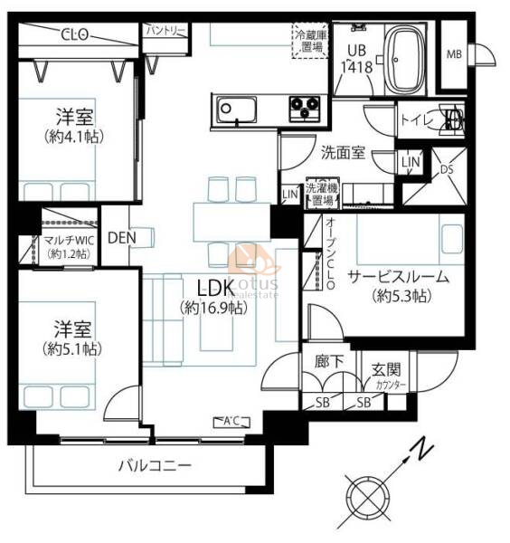 戸山マンション711間取図