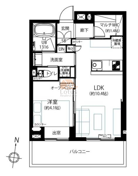 サーラコモド八幡山ヴェローナ302間取図
