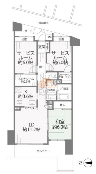 コスモ21ザガーデンズフォート1103間取図