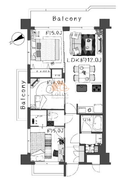 トーア蔵前マンション1003間取図