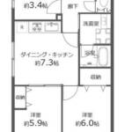 グローリア初穂綾瀬406間取図
