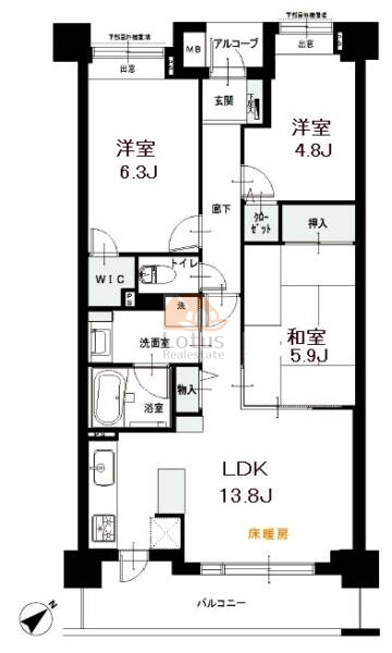 クレアシティ船堀205間取図